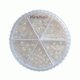 KiraNail パールセット オフホワイト ハーフラウンド PE-SET-HROW