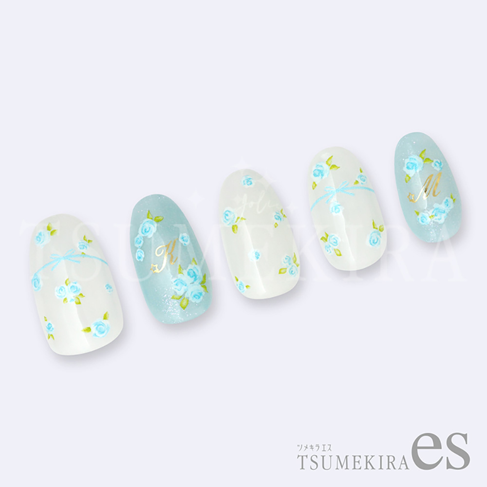 ツメキラes 小花 ブルー ES-SFL-003