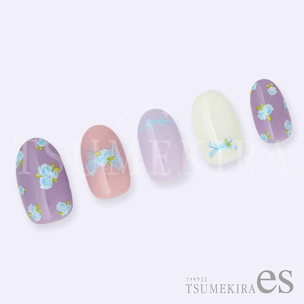 ツメキラes 小花 ブルー ES-SFL-003