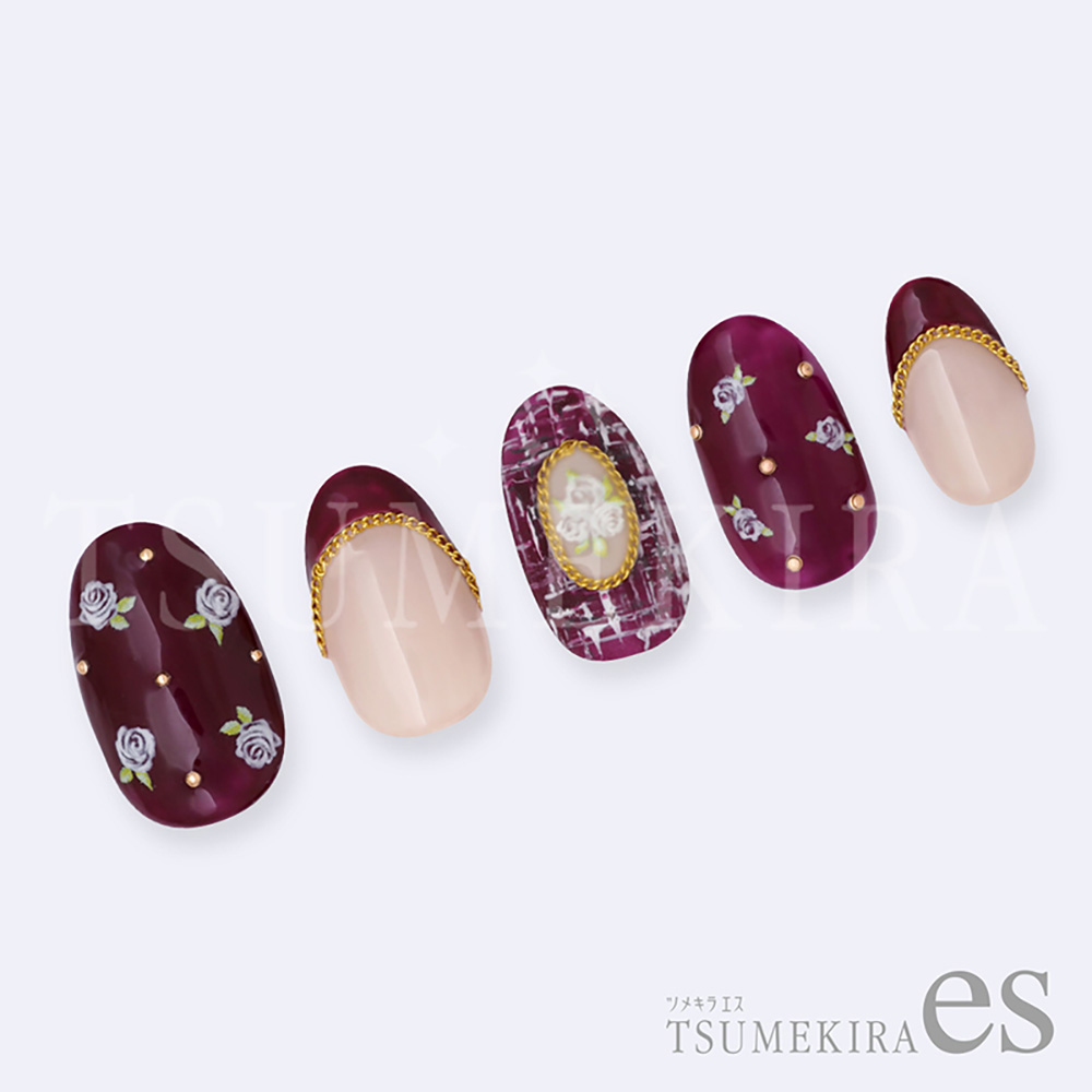 ツメキラes 小花 ホワイト ES-SFL-001