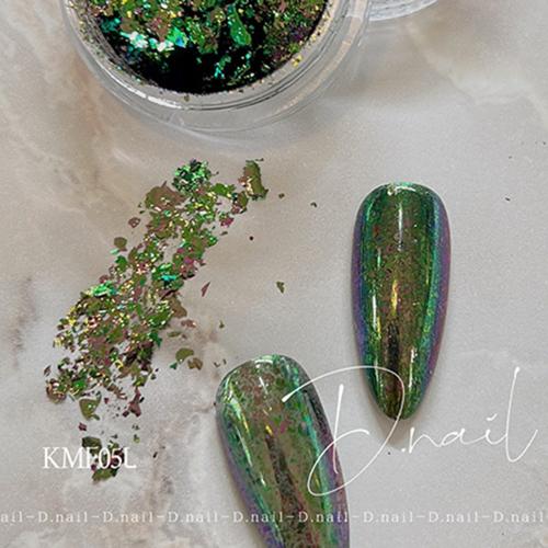 D.nail カメレオンミラーフレークパウダー KMF05L グリーン&ブルー #988