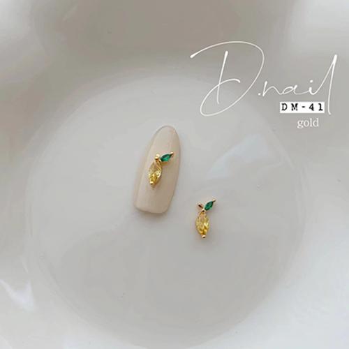 D.nail ジュエリービジューパーツ DM-41 10×4mm 2P レモン #762