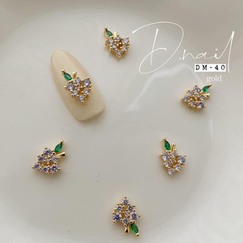 D.nail ジュエリービジューパーツ DM-40 10×8mm 2P グレープ #761