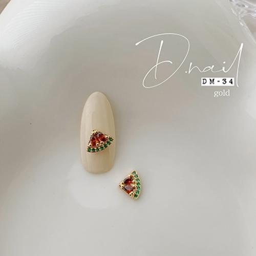 D.nail ジュエリービジューパーツ DM-34 6×9mm 2P スイカ #755