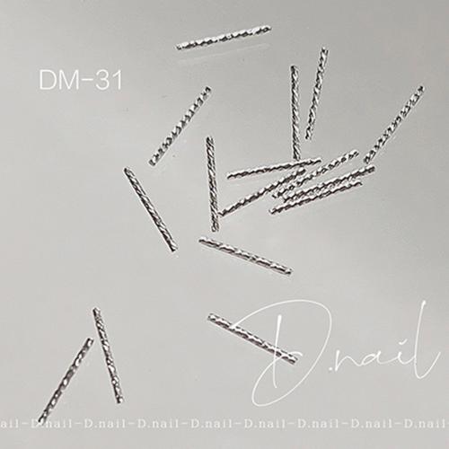 D.nail ジュエリービジューパーツ DM-31 10×1mm 20P シルバーバー #752