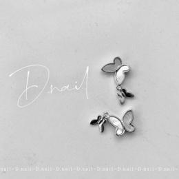D.nail バタフライパーツ 18×10mm 2P シルバー #421