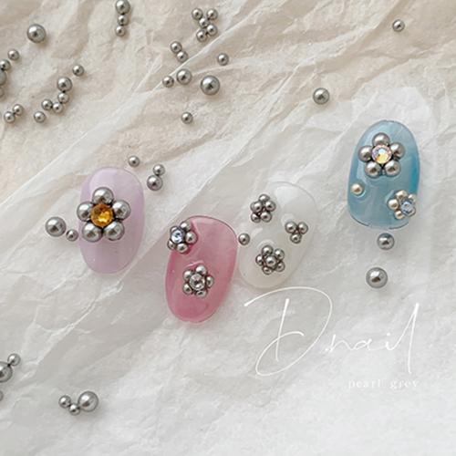 D.nail ビジューパール グレー 1mm 50P #693