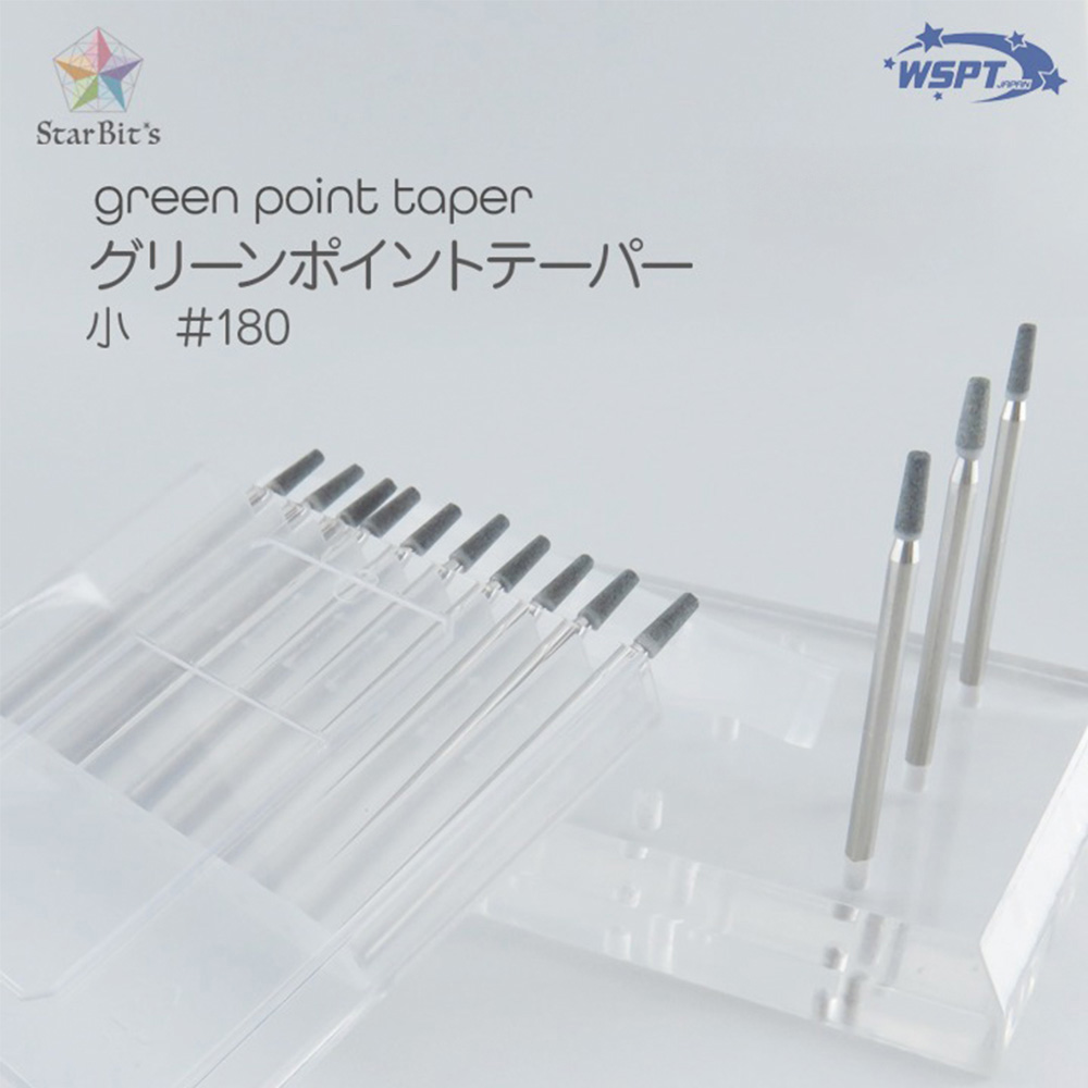 ●WSPT JAPAN グリーンポイントテーパー小#180 3本セット 砥石ビット BC61049