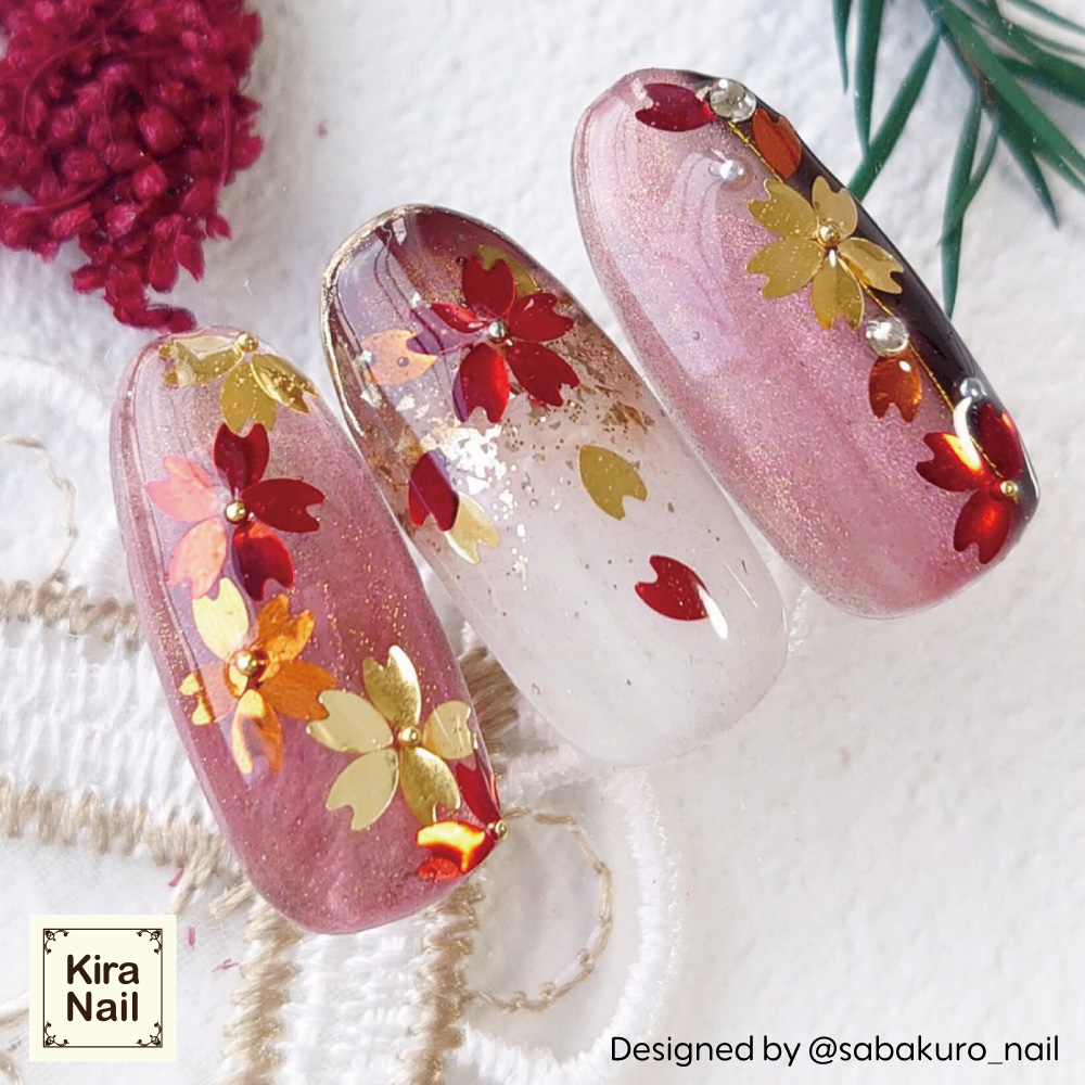 KiraNail HOLOGRAM 花びら ケース入 ゴールドミックス HO-SAK-GOM