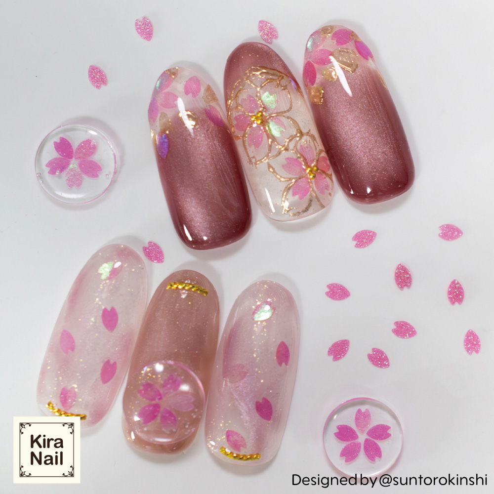 KiraNail HOLOGRAM 花びら ケース入 ラメピンク HO-SAK-LPI