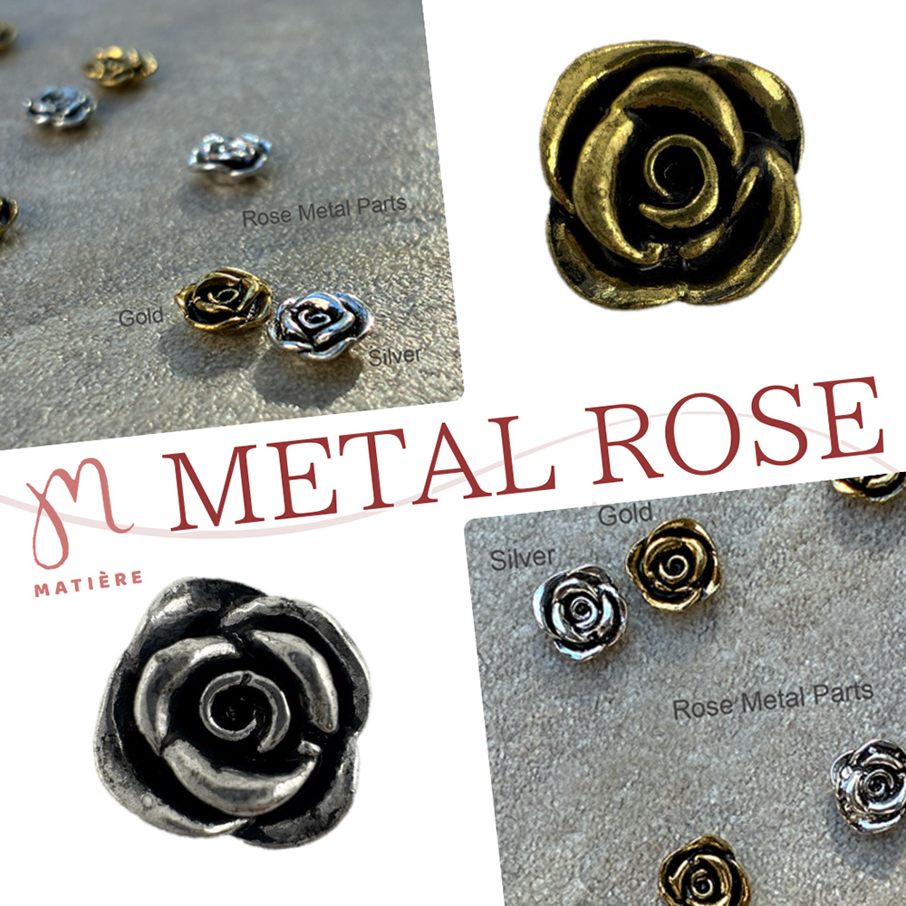 マティエール メタルパーツ ローズ 7.5×7.5mm ゴールド 5P 4279