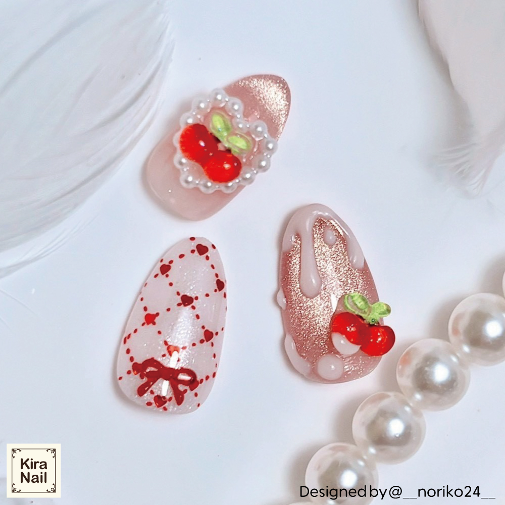 KiraNail ぷっくりチェリー 5個入 PA-CHR-CUT