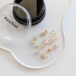 KiraNail ジルコニアパーツセットケース入り 8種類×2個 PA-ZIR-CAS