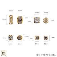 KiraNail ジルコニアパーツセットケース入り 8種類×2個 PA-ZIR-CAS