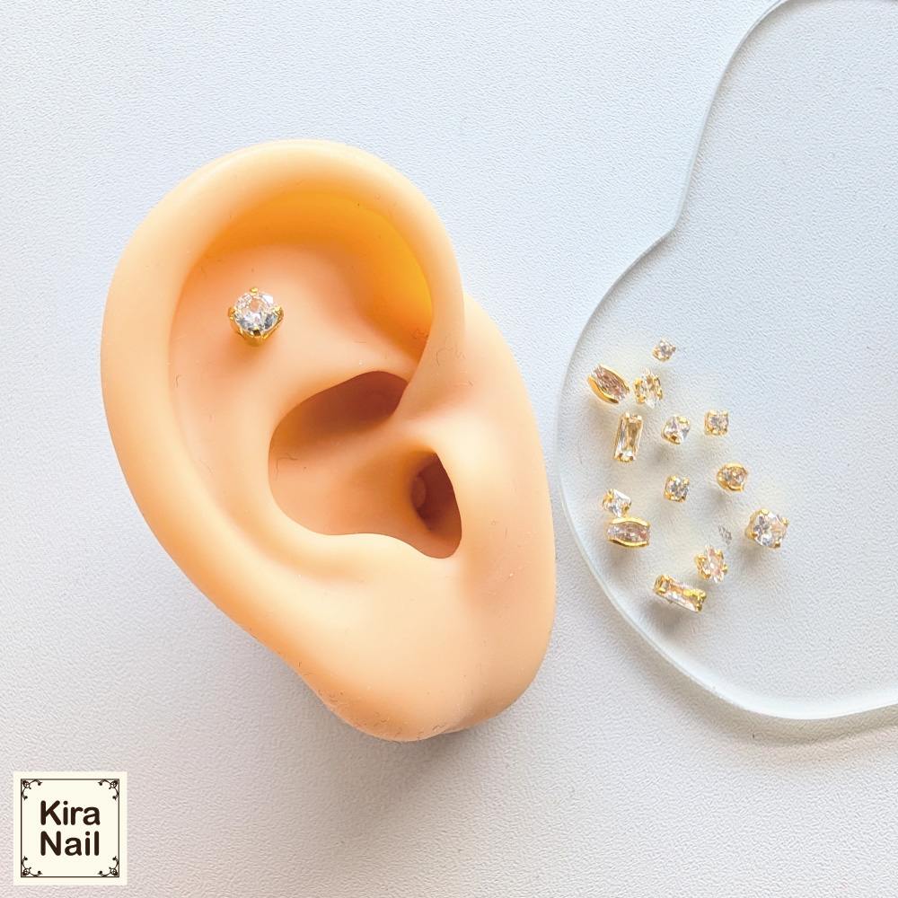 KiraNail ジルコニアパーツセットケース入り 8種類×2個 PA-ZIR-CAS