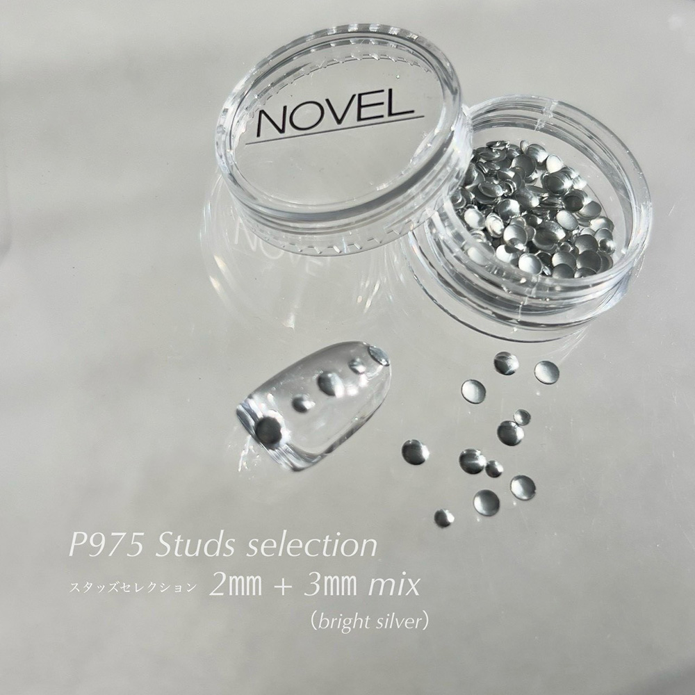 NOVEL スタッズセレクション ブライトシルバー 2mm+3mm ミックス 1g #1975