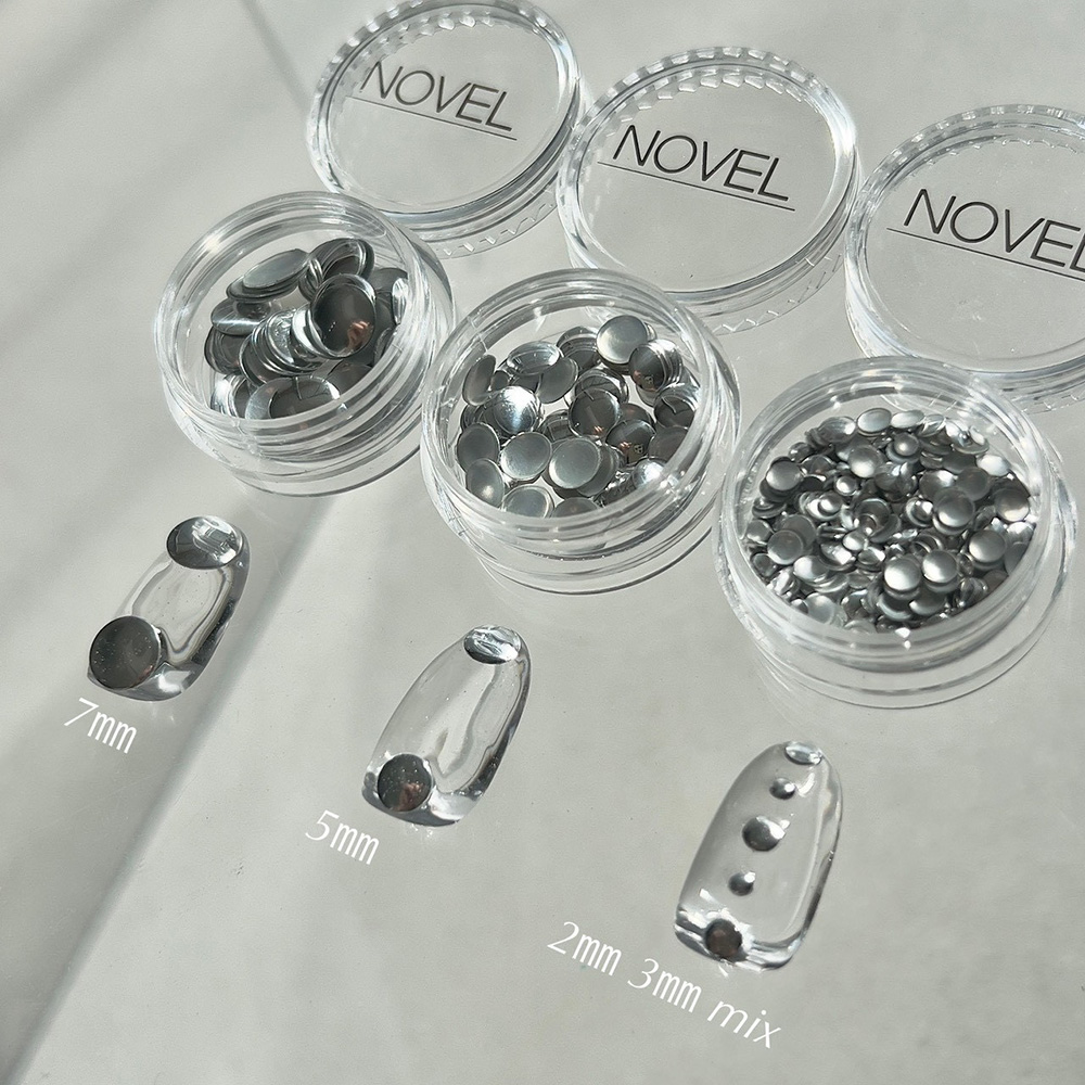 NOVEL スタッズセレクション ブライトシルバー 2mm+3mm ミックス 1g #1975