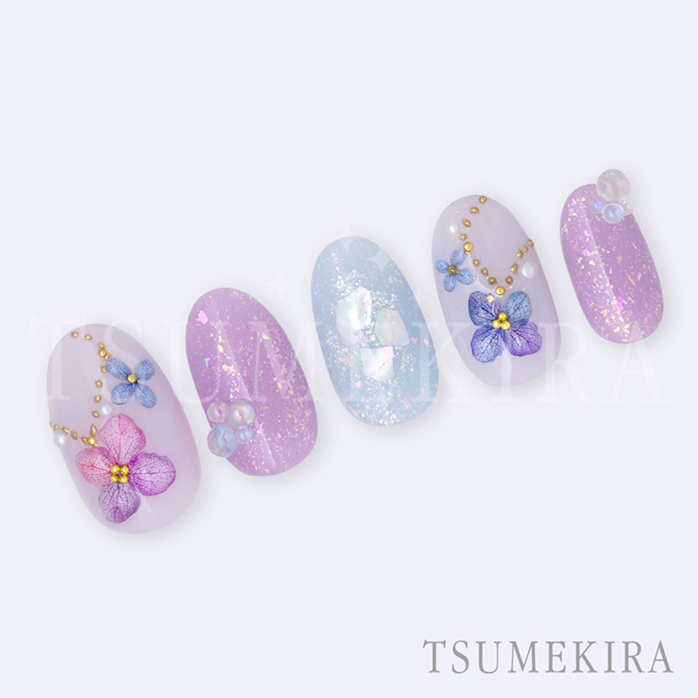 ツメキラ yumiプロデュース 紫陽花 ミニサイズ ビビッド NN-YMI-005