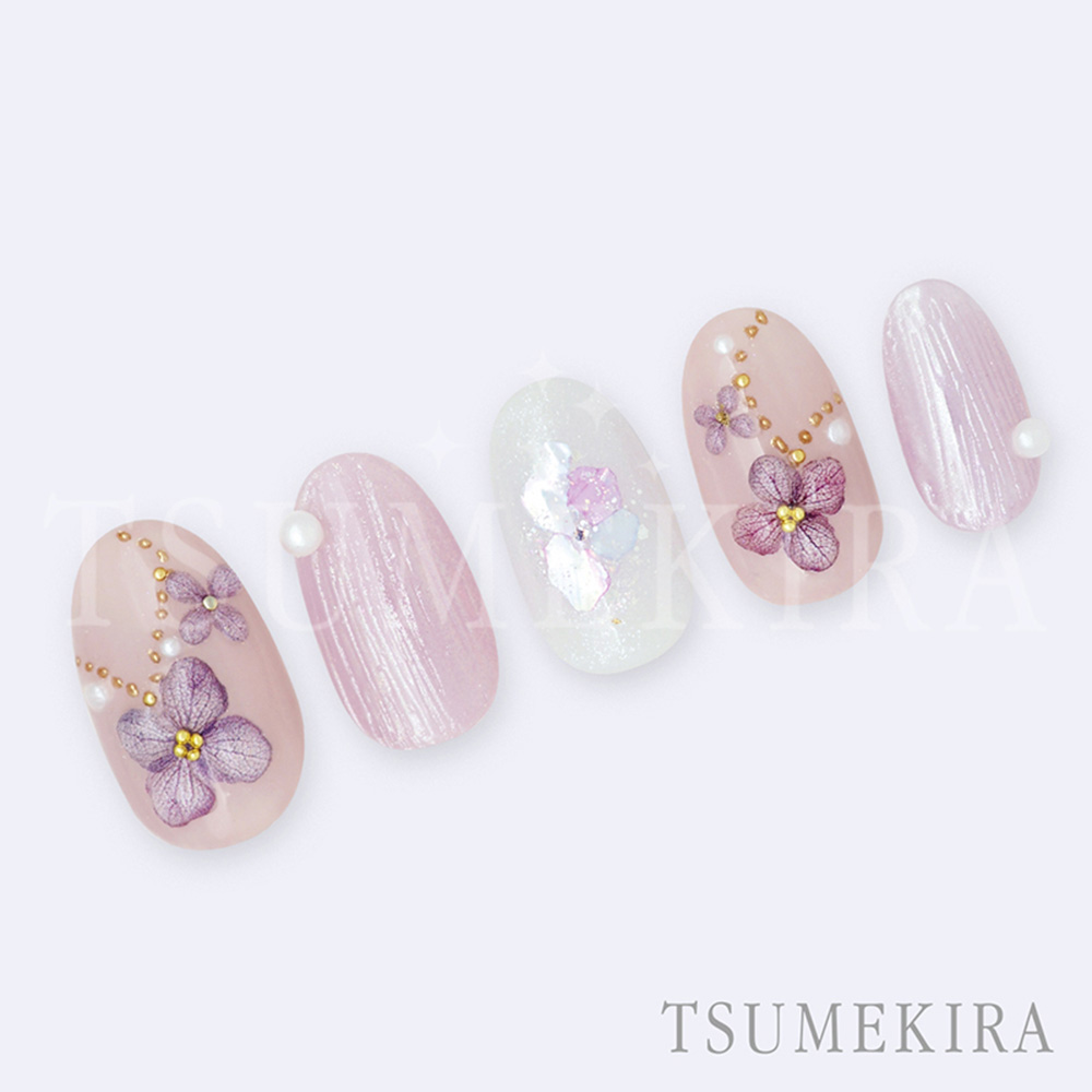 ツメキラ yumiプロデュース 紫陽花 ミニサイズ スモーキー NN-YMI-006