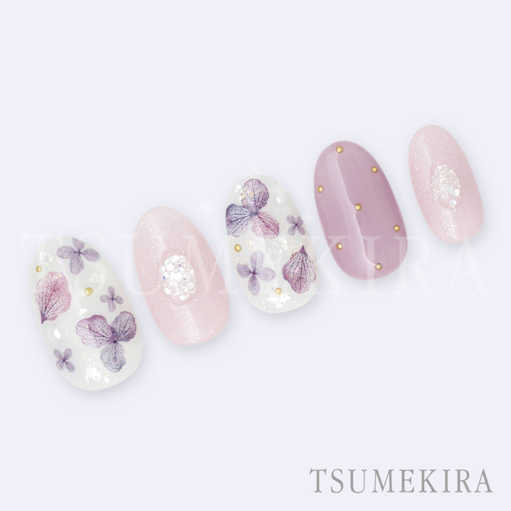 ツメキラ yumiプロデュース 紫陽花 ミニサイズ スモーキー NN-YMI-006