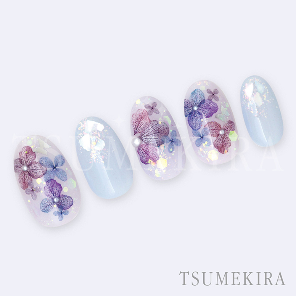 ツメキラ yumiプロデュース 紫陽花 ミニサイズ スモーキー NN-YMI-006
