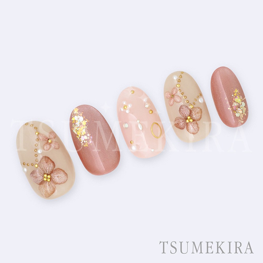 ツメキラ yumiプロデュース 紫陽花 ミニサイズ ナチュラル NN-YMI-007