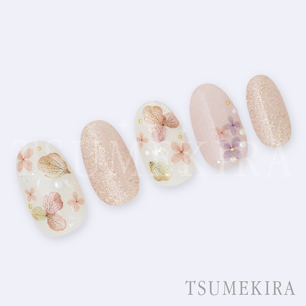 ツメキラ yumiプロデュース 紫陽花 ミニサイズ ナチュラル NN-YMI-007