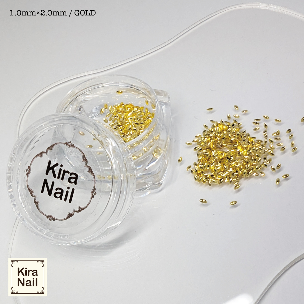 KiraNail リーフ型くりぬきスタッズ 2.0mm ゴールド 500P ST-5GO-L20