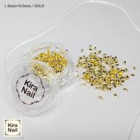 KiraNail リーフ型くりぬきスタッズ 3.0mm ゴールド 500P ST-5GO-L30