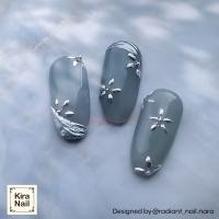 KiraNail リーフ型くりぬきスタッズ 3.0mm シルバー 500P ST-5SH-L30