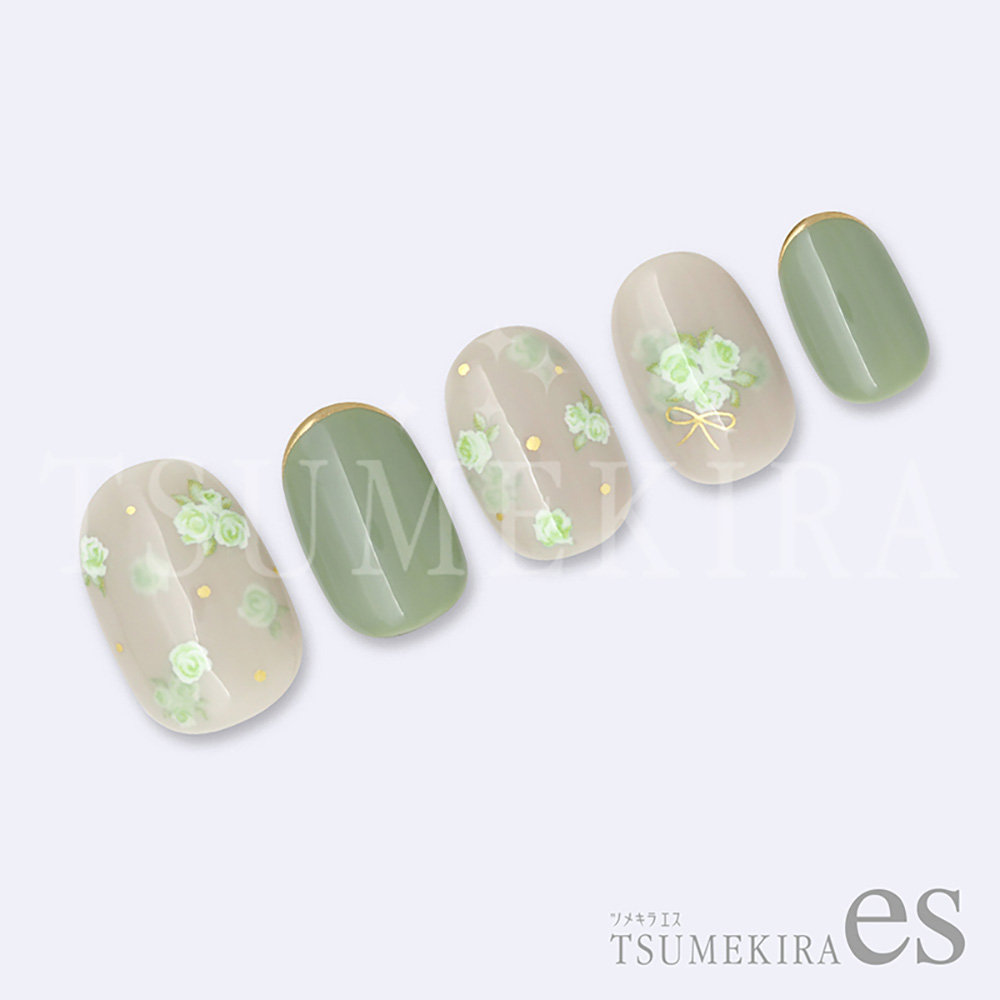 ツメキラes 小花 グリーン ES-SFL-006