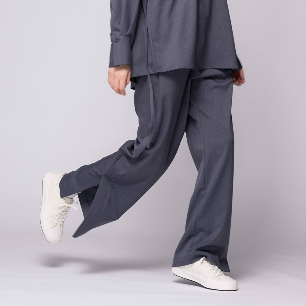MY FORME サイドスリットパンツ ダークグレー M MF-P-SSPGY-M