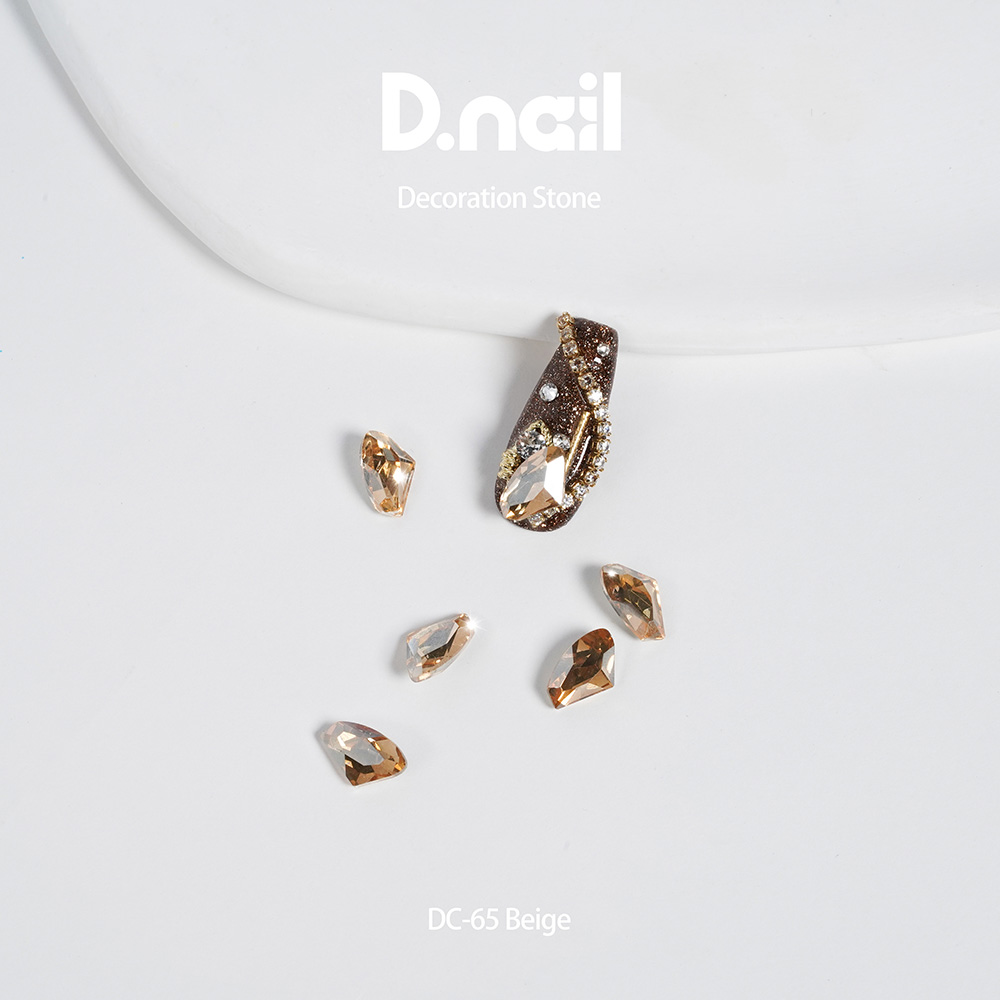 D.nail デコレーションストーン DC-65 10×6mm エッジカット ベージュ #38111