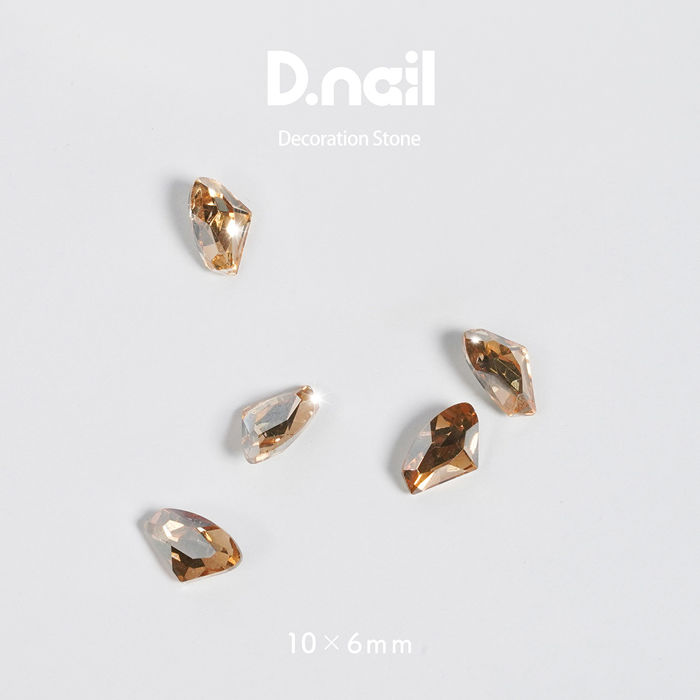 D.nail デコレーションストーン DC-65 10×6mm エッジカット ベージュ #38111