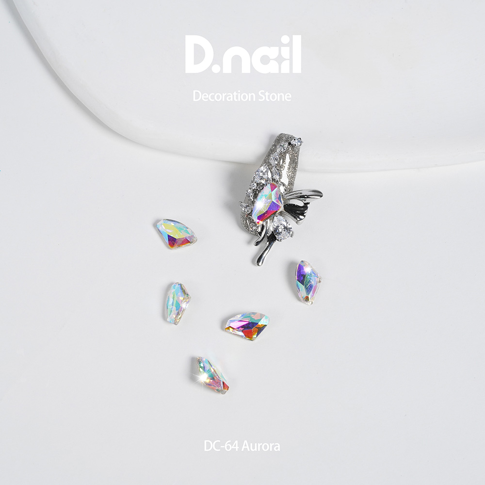 D.nail デコレーションストーン DC-64 10×6mm エッジカット オーロラ #38110