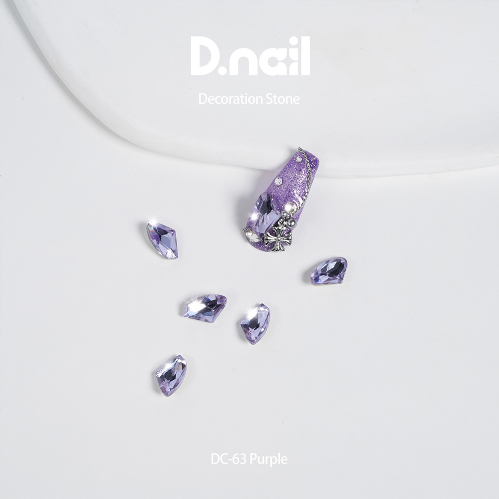 D.nail デコレーションストーン DC-63 10×6mm エッジカット パープル #38109