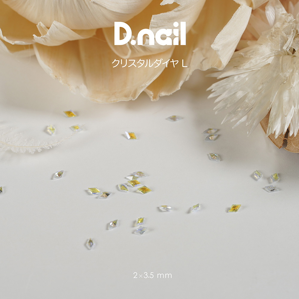 D.nail クリスタルダイヤ イエローオーロラL 2×3.5mm 50P #38089