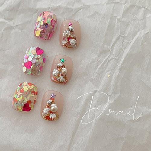 D.nail デコレーションホログラム 1.3g POP-02 カラフルハート #6122