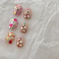 D.nail デコレーションホログラム 1.3g POP-02 カラフルハート #6122