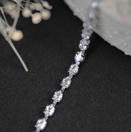 D.nail デコレーションチェーン 2×100mm リーフ シルバー S #7035