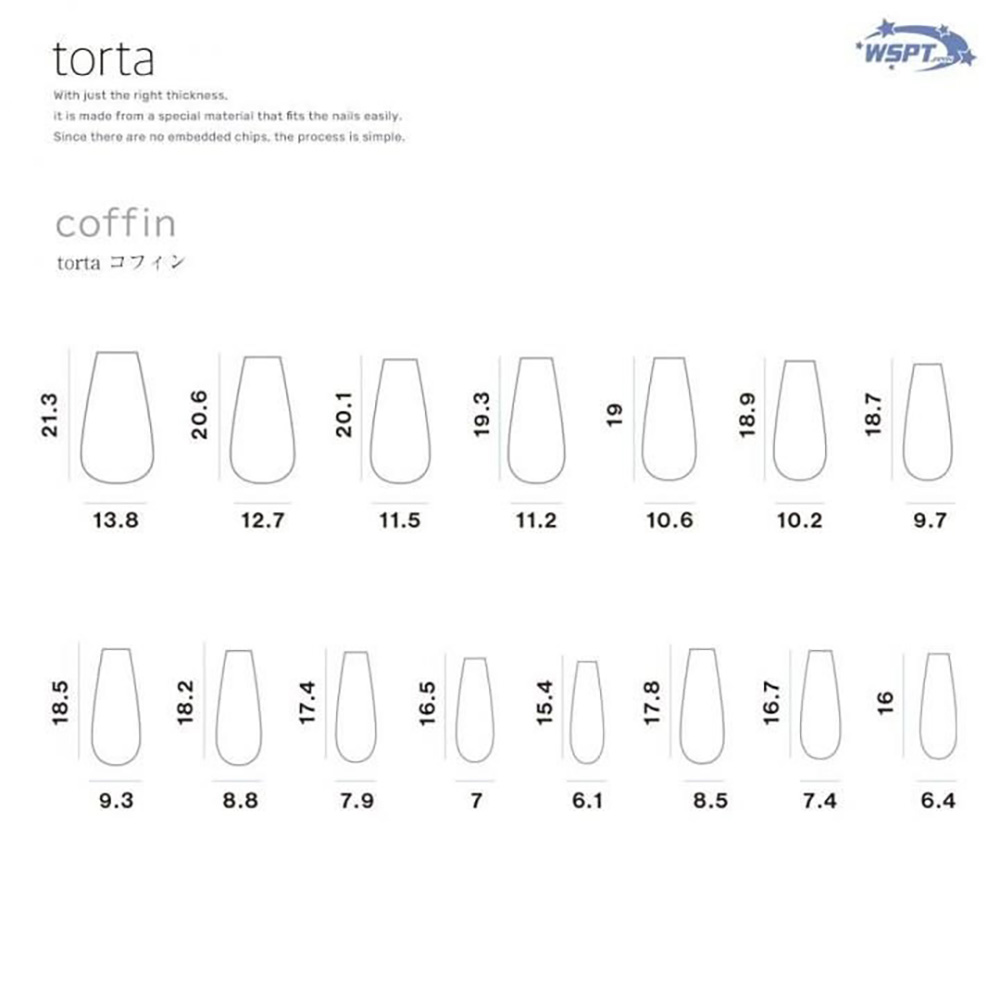 WSPT JAPAN トルタ エクステンションチップ 240Tip's コフィン