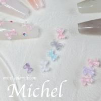 KiraNail ミニカラーリボン ミッシェル ホワイト 10個入 PA-RMI-WHI