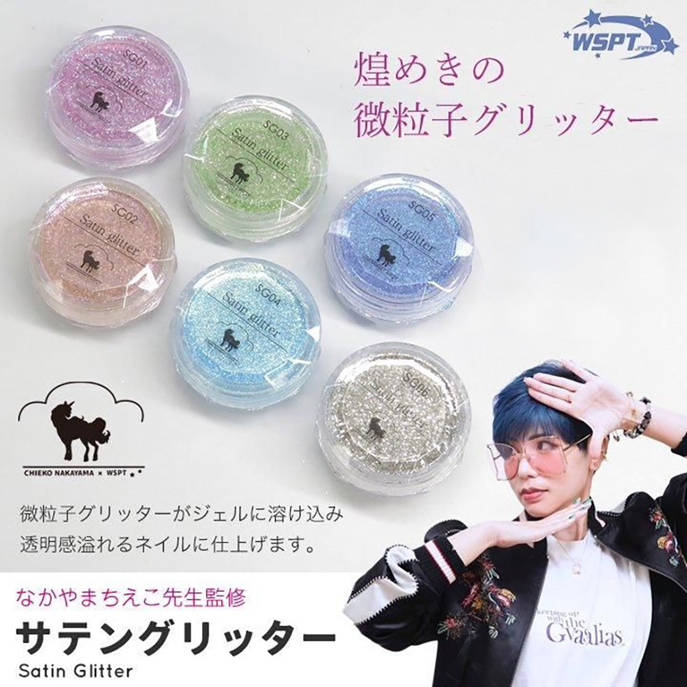 WSPT JAPAN なかやまちえこ先生監修 サテングリッター 微粒子 6色セット