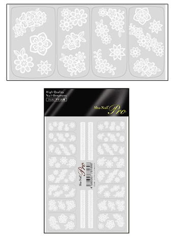 写ネイルPRO シースルーレース ホワイト STL-001