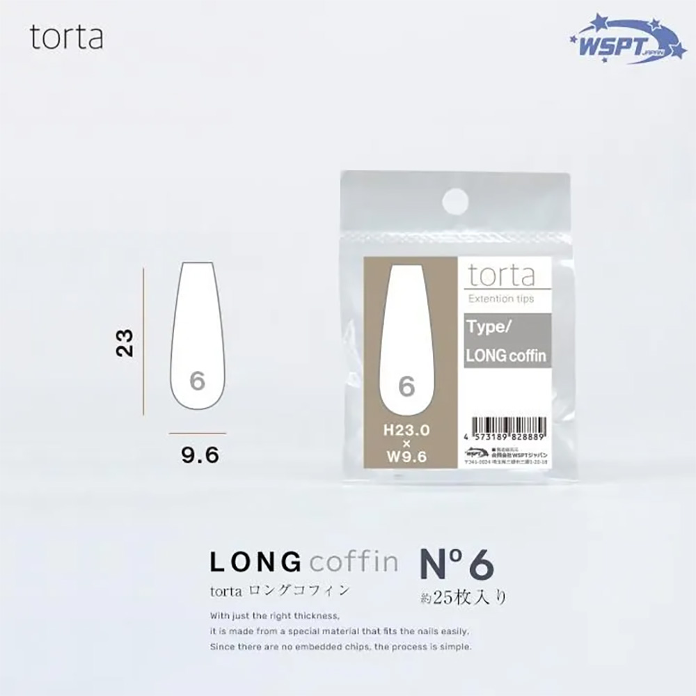 WSPT JAPAN トルタ エクステンションチップ ロングコフィン No.6 TOP2625