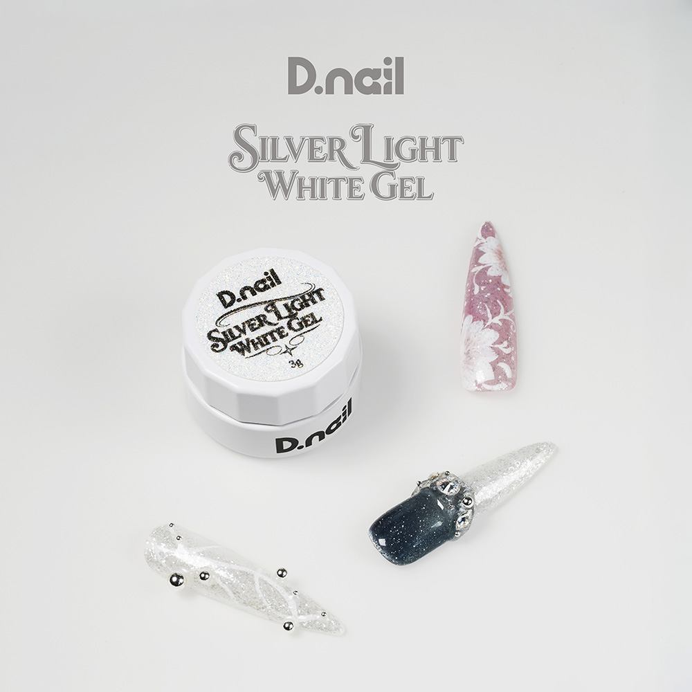 D.nail カラージェル 銀光ホワイト ジェル 3g #38125