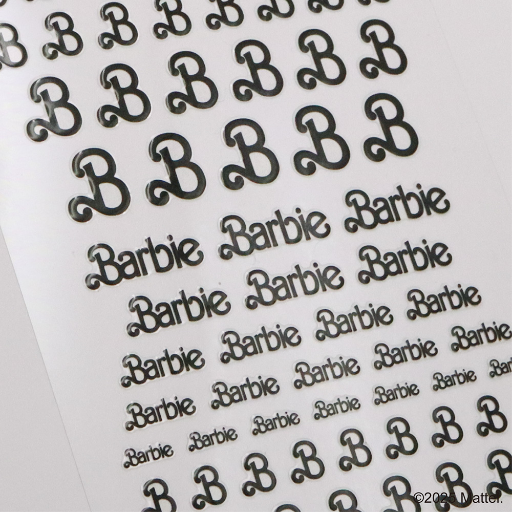 ●Barbie ネイルシール NS02B ビンテージロゴ ブラック