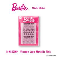 ●Barbie ネイルシール NS02MP ビンテージロゴ メタリックピンク