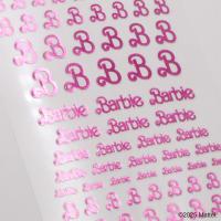 ●Barbie ネイルシール NS02MP ビンテージロゴ メタリックピンク