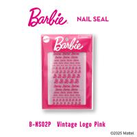 ●Barbie ネイルシール NS02P ビンテージロゴ ピンク